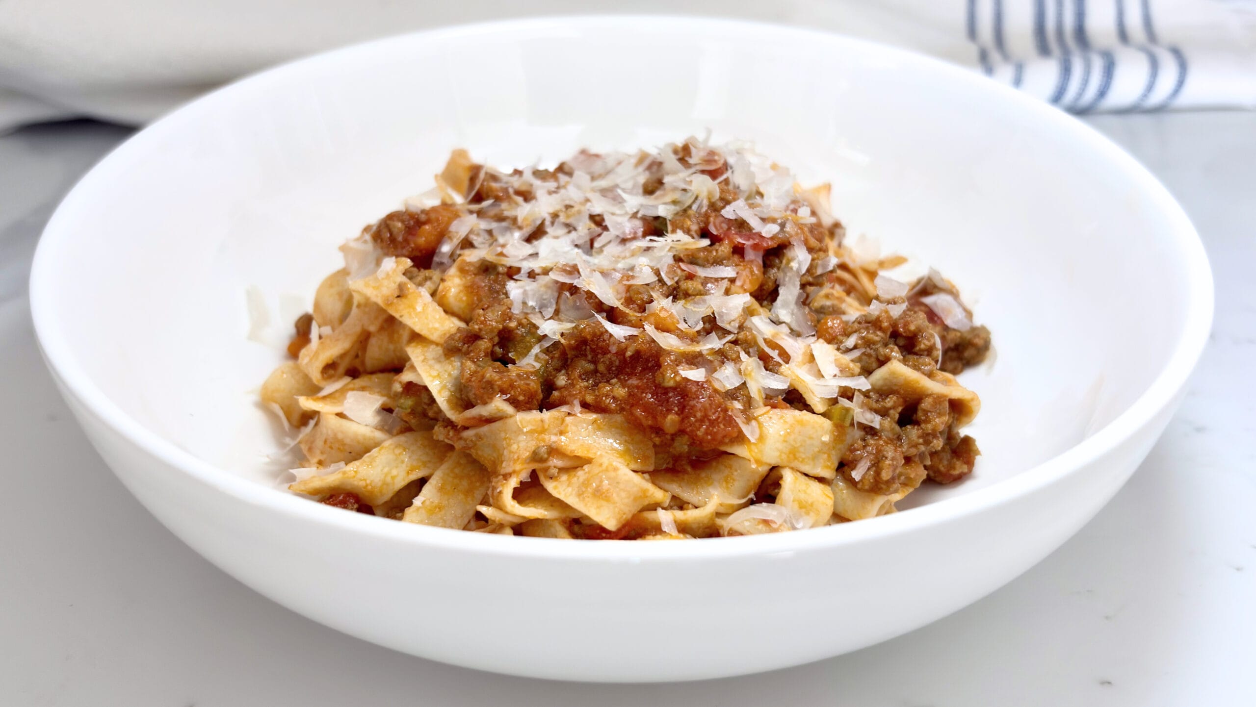 pasta with Marcella Hazan bolognese sauce