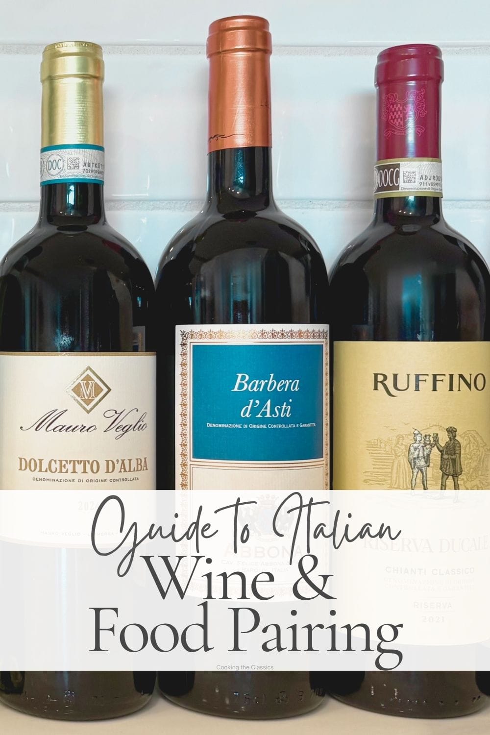 Italian wine bottles for food pairing