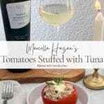 Marcella Hazan’s tuna-stuffed tomato served with Verdicchio and a lit candle.